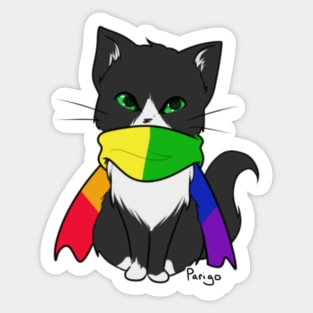 Pride Cat with Scarf Sticker